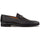 Mezlan Alcaraz Black Laser-Print Leather Slip-On Shoes (21586)