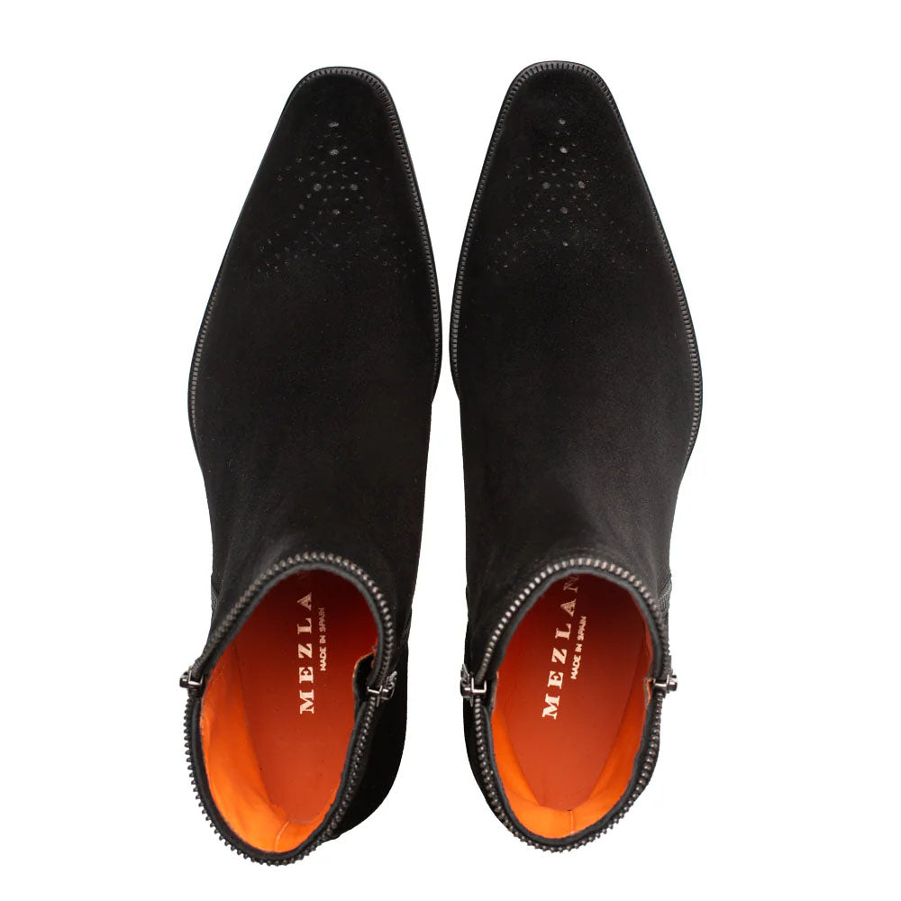 Mezlan Moretti Suede Zip Boot Black (21686) - Medium