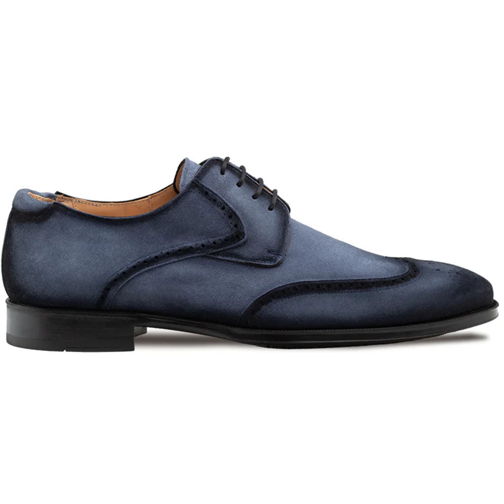 Mezlan Benante Suede Wing Tip Derby Navy (21715) - Medium