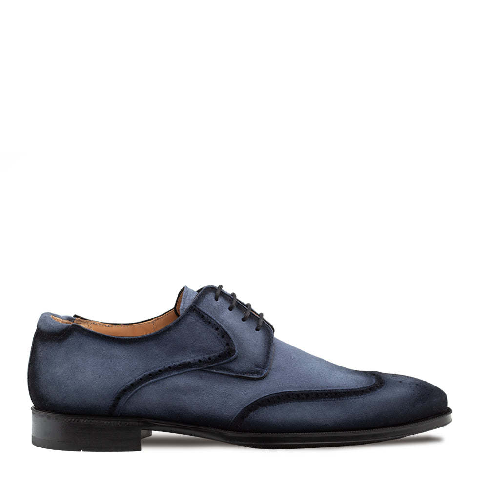 Mezlan Benante Suede Wingtip Derby - Luxury Men's Shoes - 8