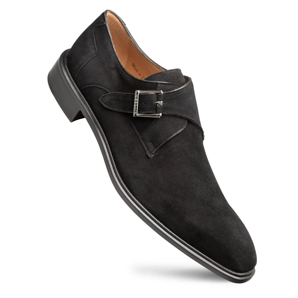 Mezlan Albini Suede Monk strap - Black - Medium