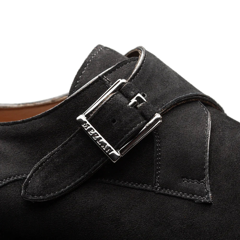 Mezlan Albini Suede Monk strap - Black - Medium