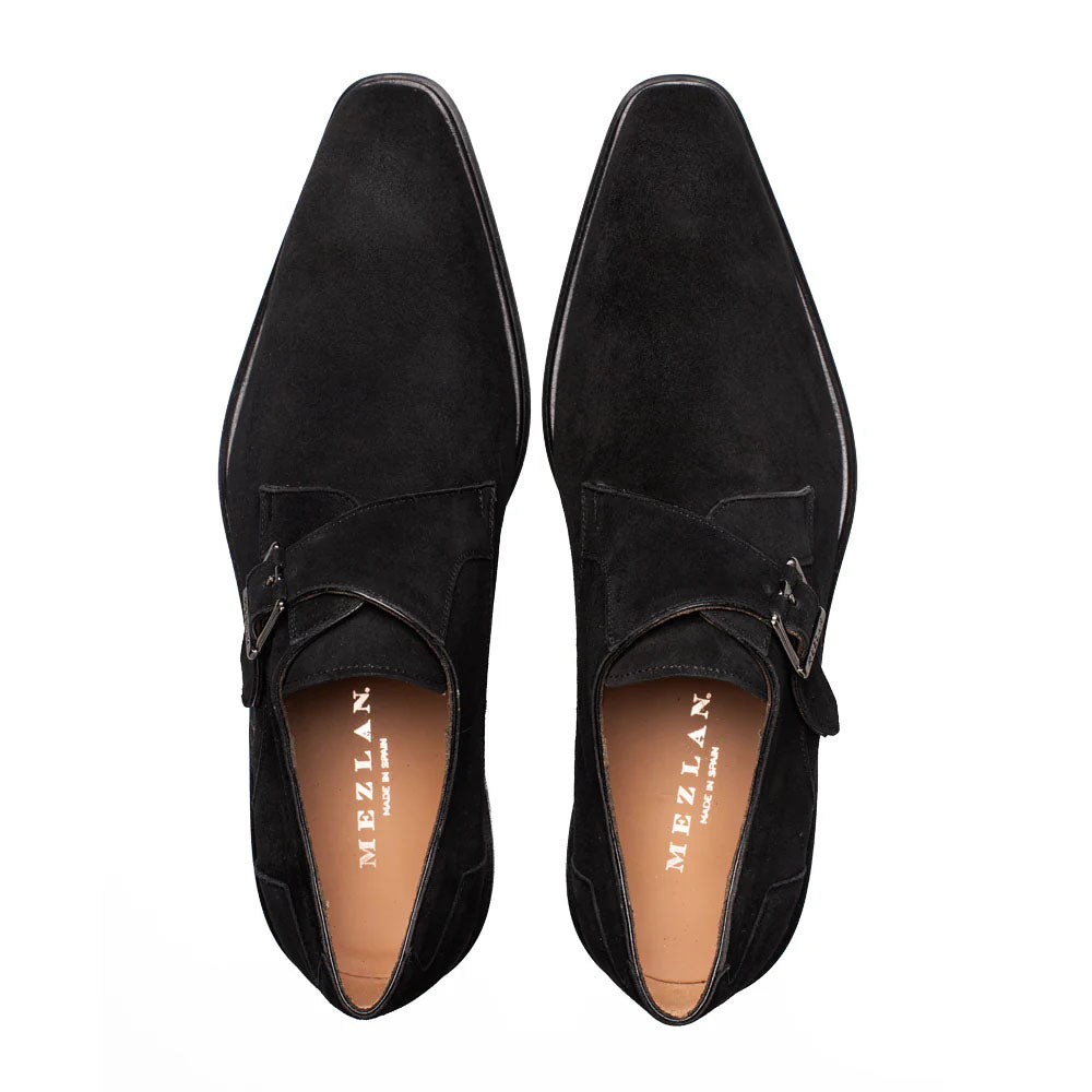 Mezlan Albini Suede Monk strap - Black - Medium