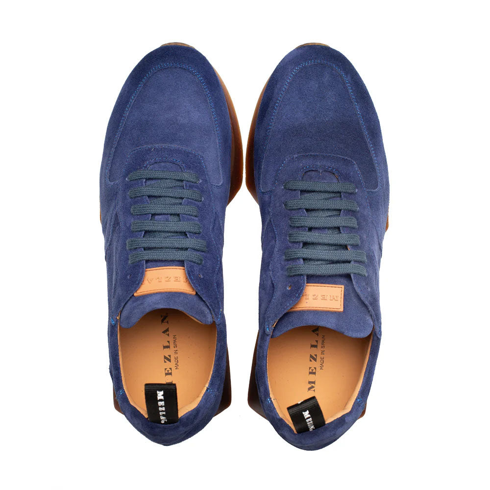 Mezlan Carlucci Suede Sneaker - Blue - Medium