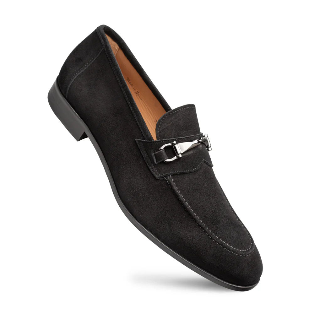 Mezlan Bracco Suede Ornament Loafer Black (21735) - Medium