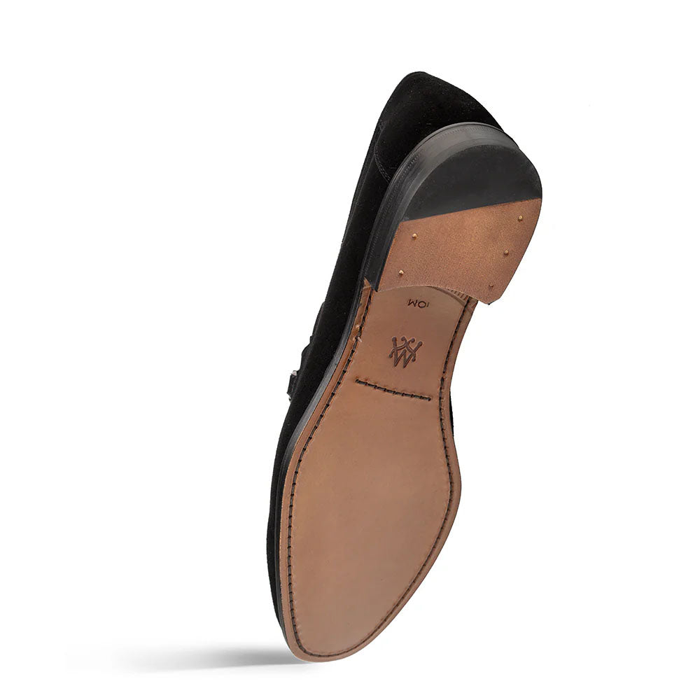 Mezlan Bracco Suede Ornament Loafer Black (21735) - Medium
