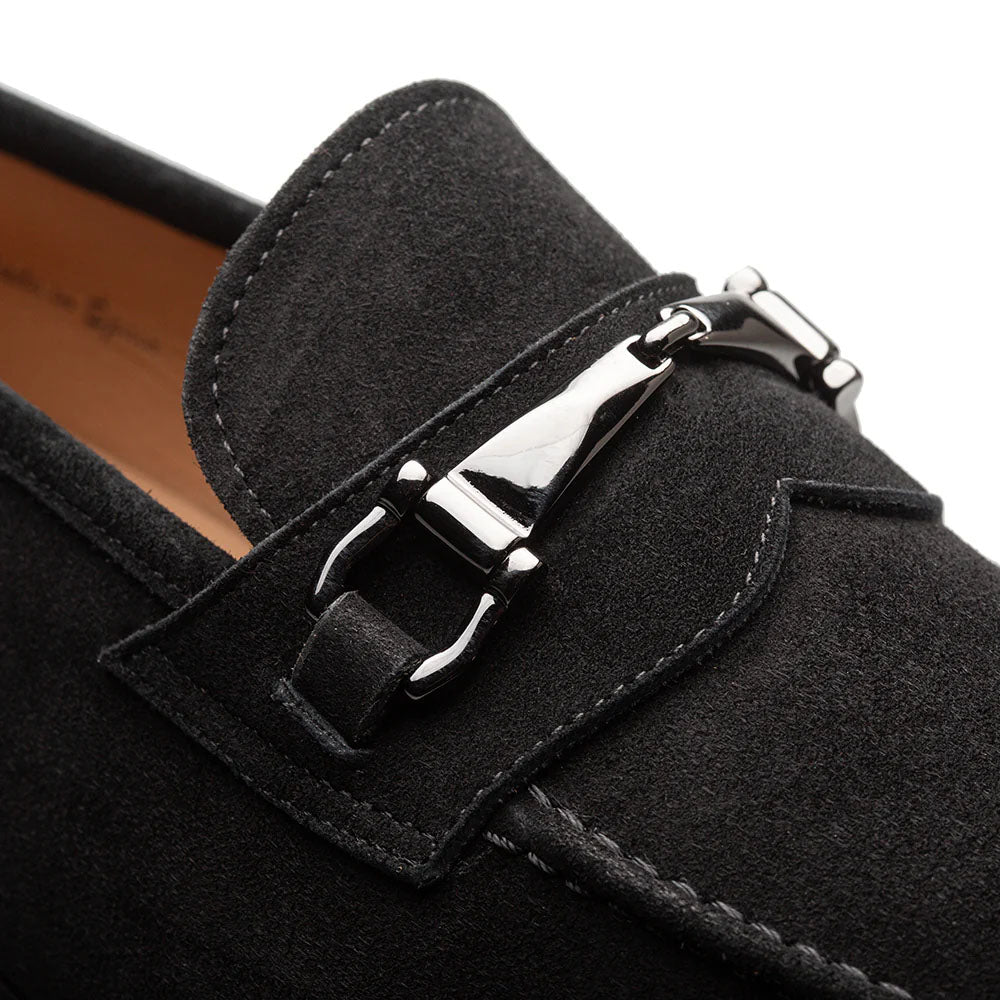 Mezlan Bracco Suede Ornament Loafer Black (21735) - Medium