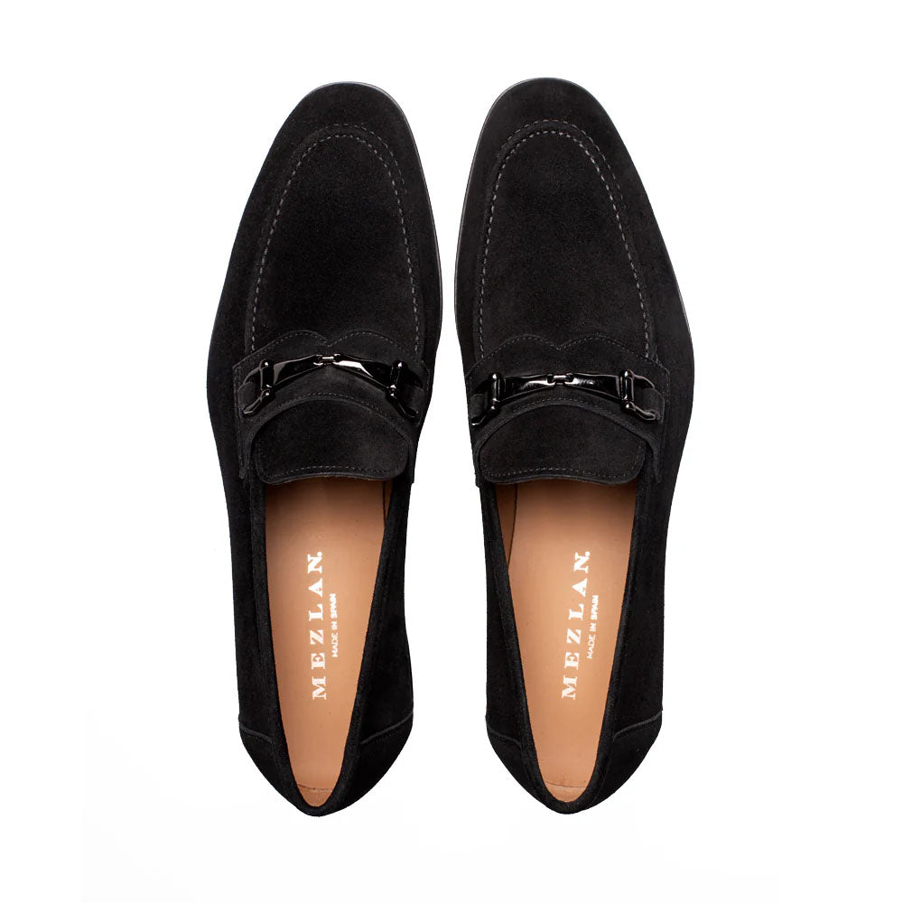 Mezlan Bracco Suede Ornament Loafer Black (21735) - Medium