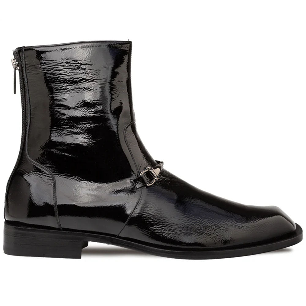 Mezlan Buscemi Hi-Shine Ornament Boot - Black - Medium