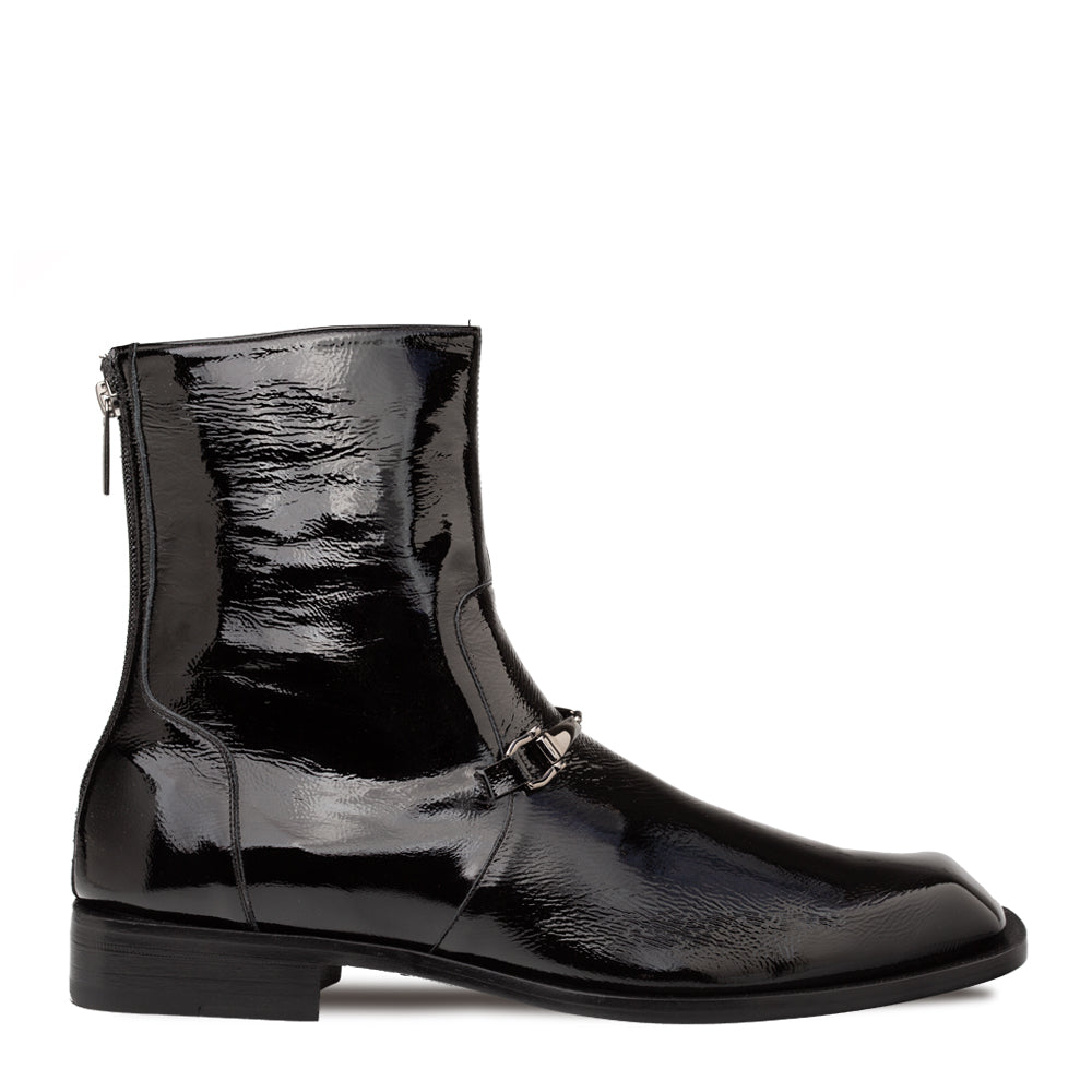 Mezlan Buscemi Hi-Shine Ornament Boot - Luxury Leather Dress Boot - 8