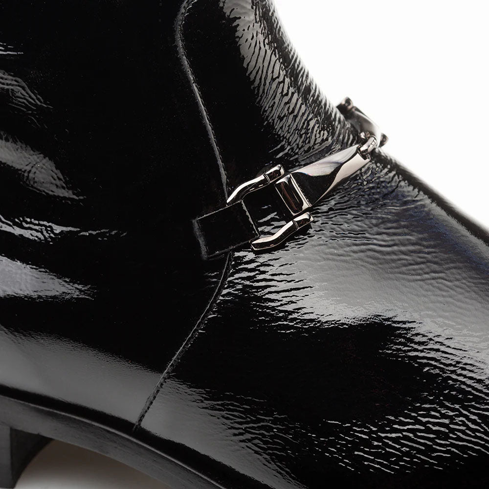 Mezlan Buscemi Hi-Shine Ornament Boot - Black - Medium