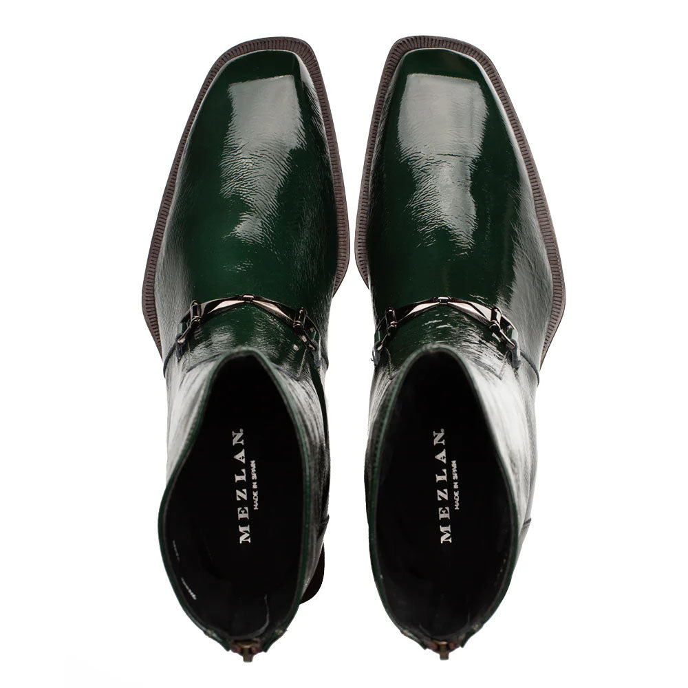 Mezlan Buscemi Hi-Shine Ornament Boot Green (21739) - Medium