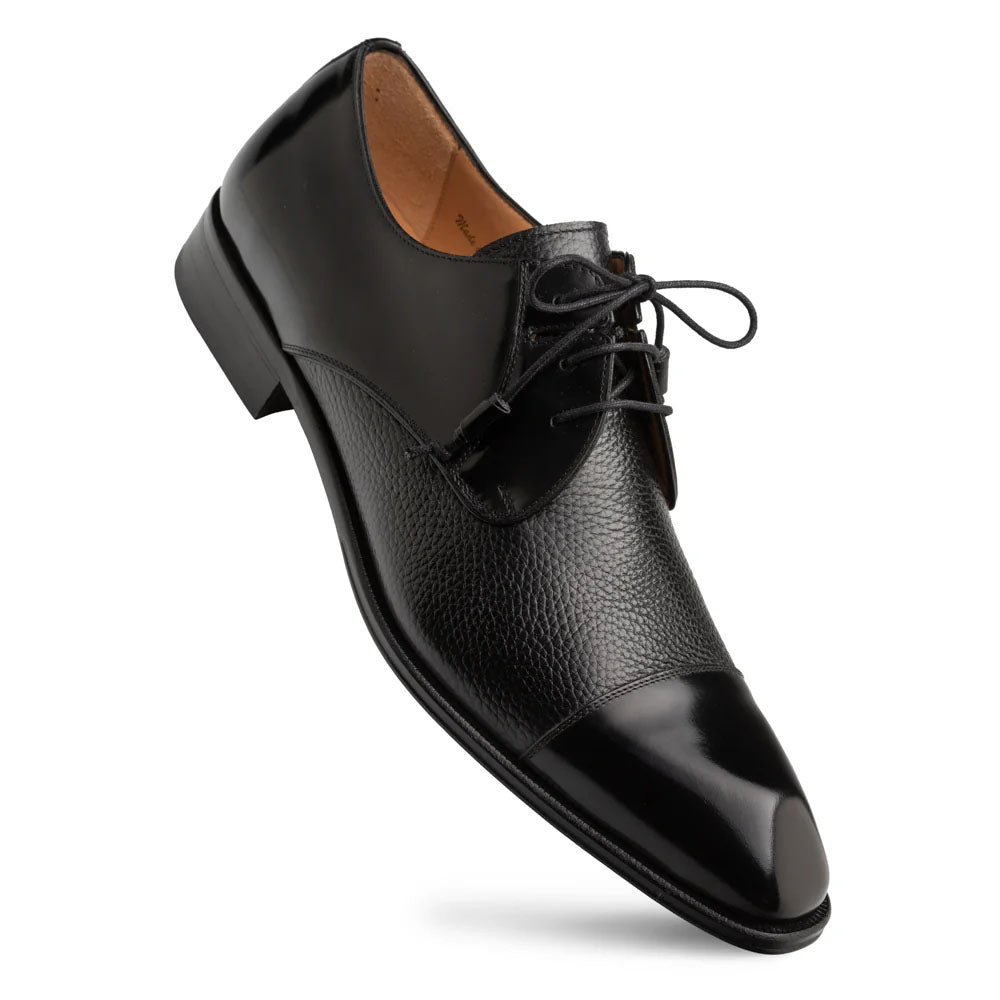 Mezlan Capello Hi-Shine/Calf Derby - Black - Medium