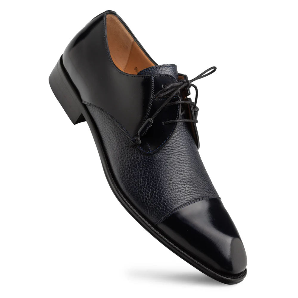 Mezlan Capello Hi-Shine/Calf Derby - Blue - Medium