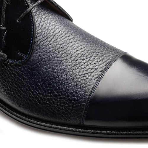 Mezlan Capello Hi-Shine/Calf Derby - Blue