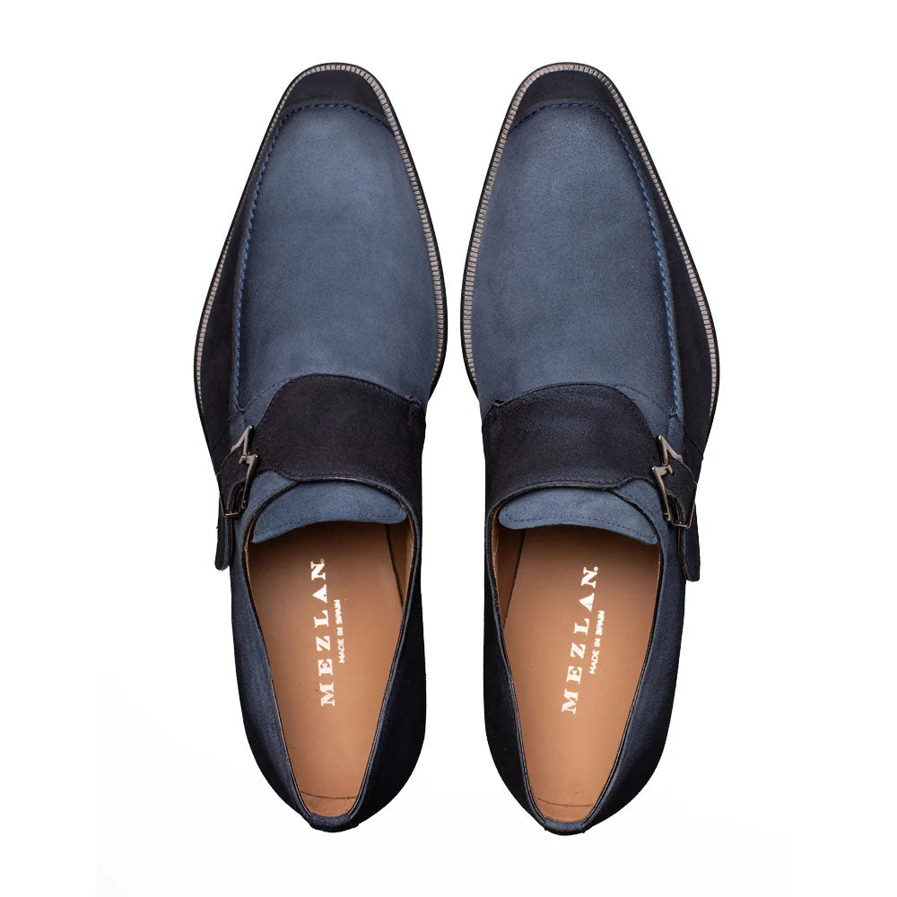 Mezlan Diesel Suede Monk Strap Royal (21745) - Medium