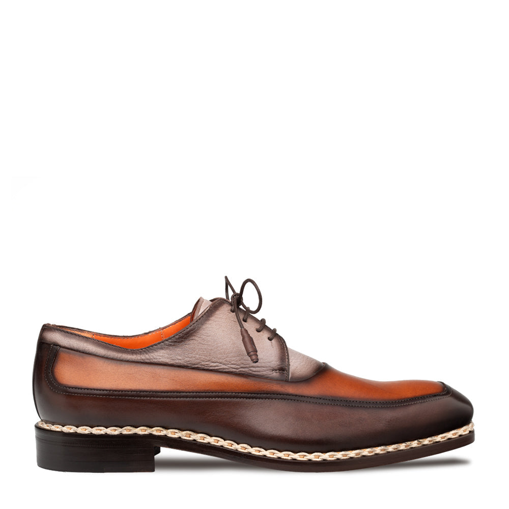 Mezlan Bowery Derby: Calf & Deer Leather Luxury Shoes - 8