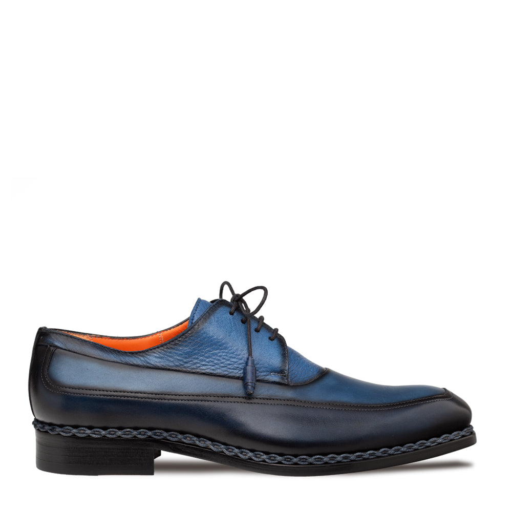Mezlan Bowery Derby: Calf & Deer Leather Luxury Shoes - 8