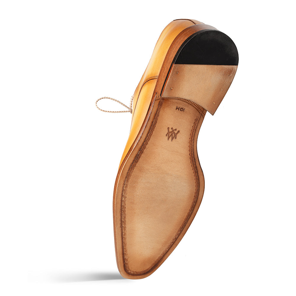Mezlan Belmonte Patina Calf Derby - Luxury Italian Leather Shoes - 8