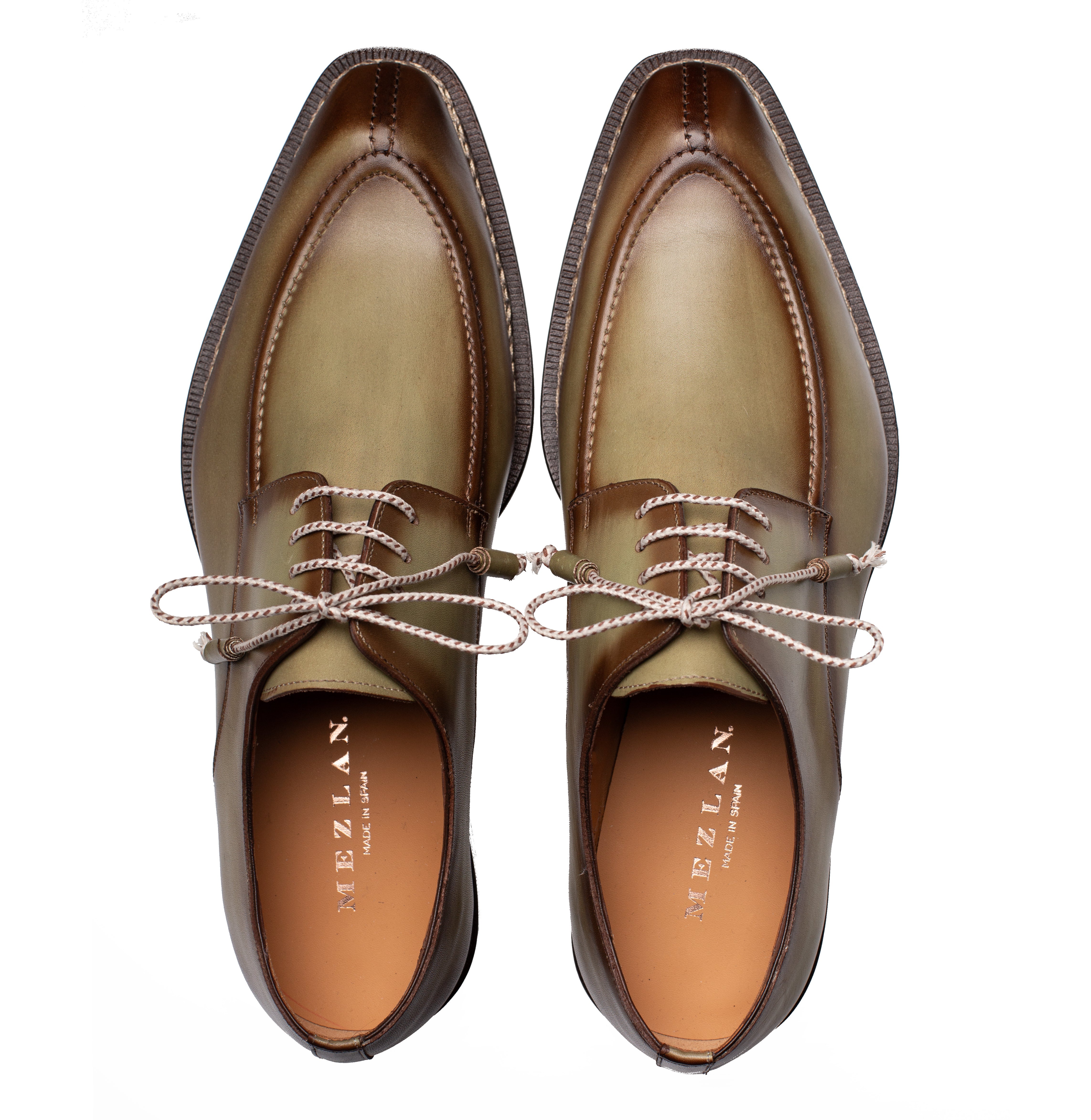 Mezlan Belmonte Patina Calf Derby - Luxury Italian Leather Shoes - 8