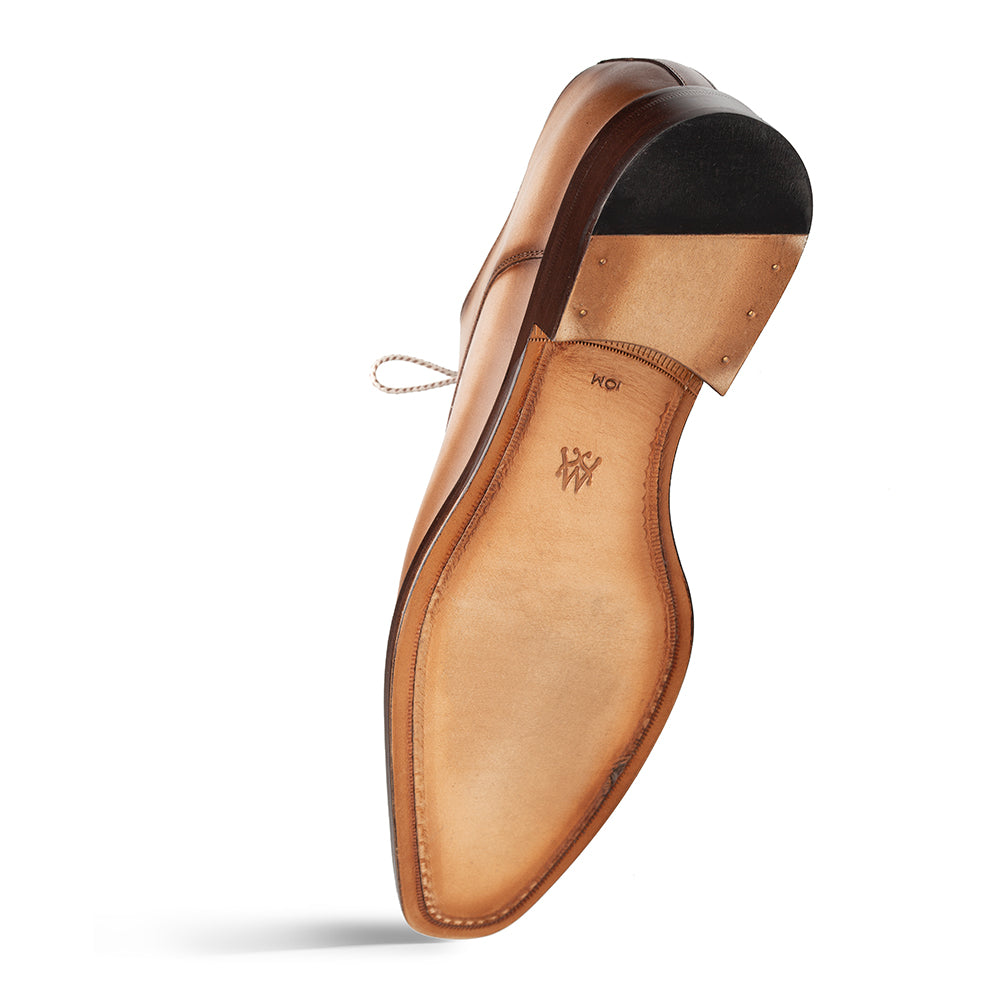 Mezlan Belmonte Patina Calf Derby - Luxury Italian Leather Shoes - 8