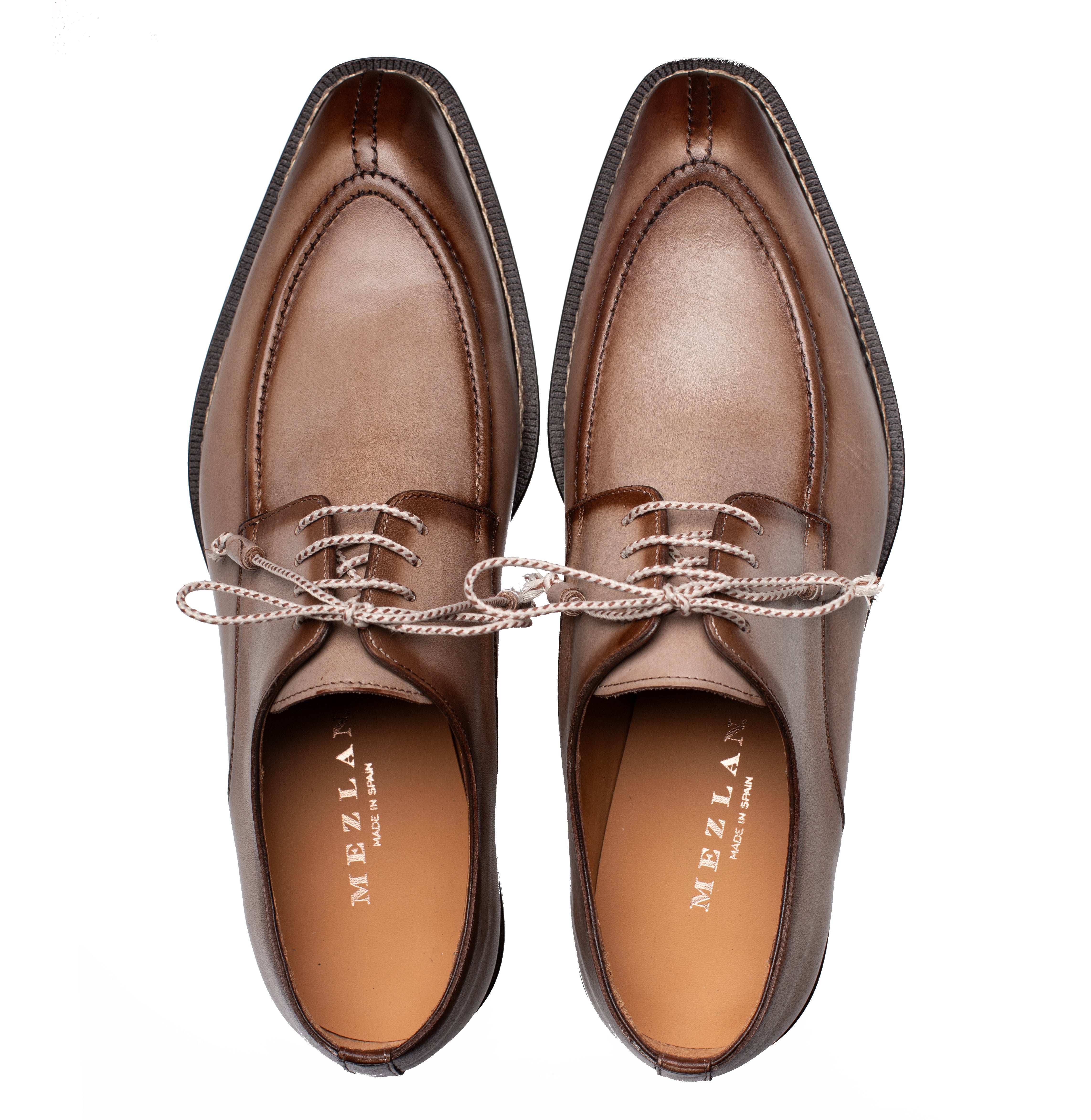 Mezlan Belmonte Patina Calf Derby - Luxury Italian Leather Shoes - 8