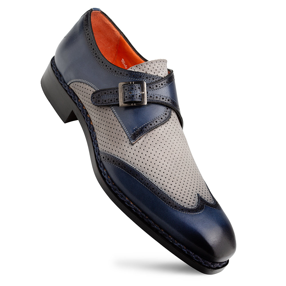 Mezlan Blanes: Luxury Leather Spectator Monk Strap - 8
