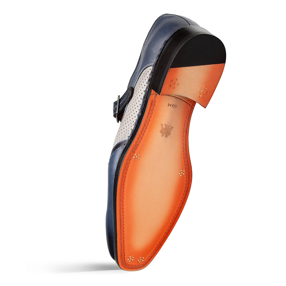 Mezlan Blanes: Luxury Leather Spectator Monk Strap - 8