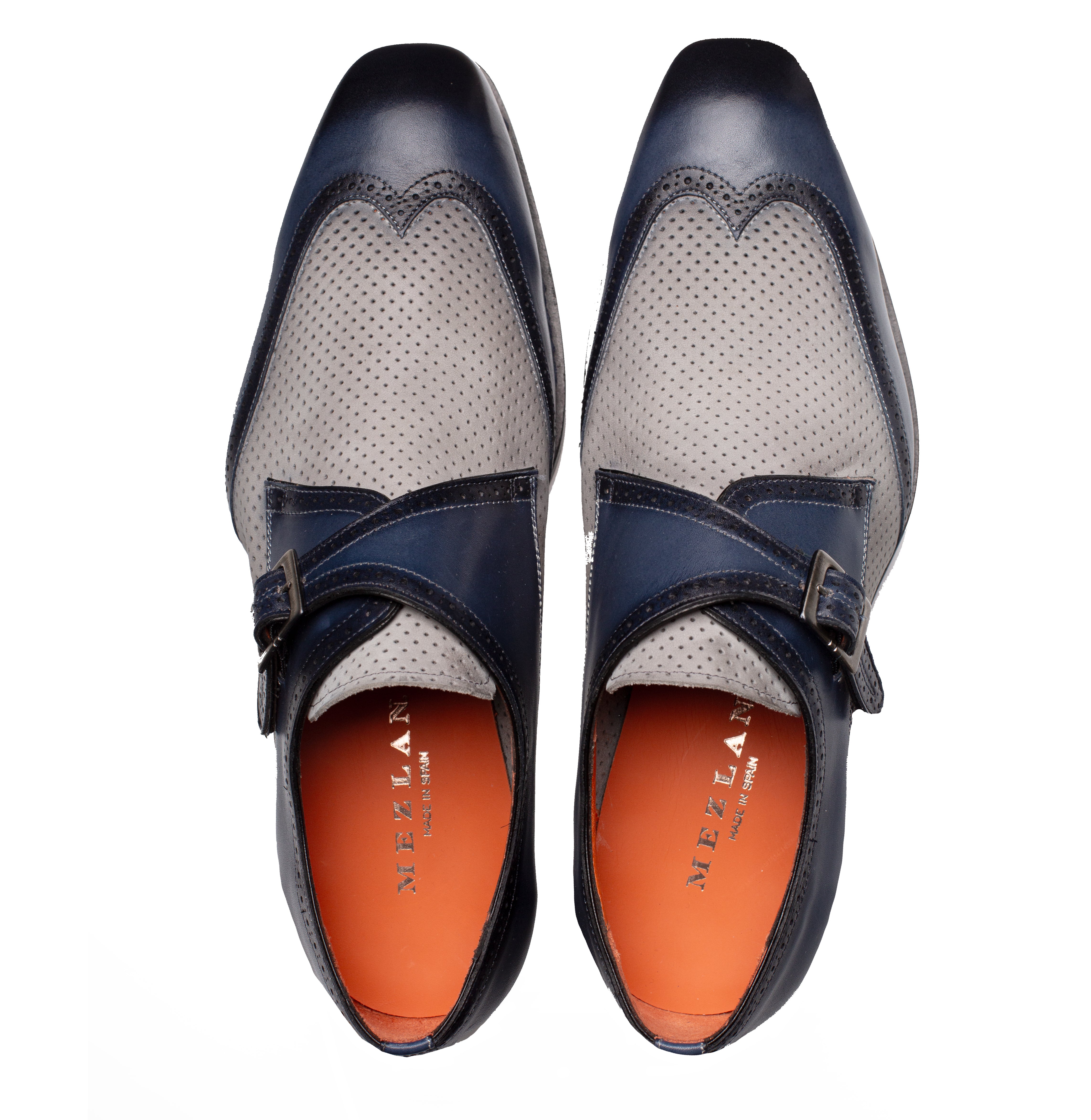 Mezlan Blanes: Luxury Leather Spectator Monk Strap - 8