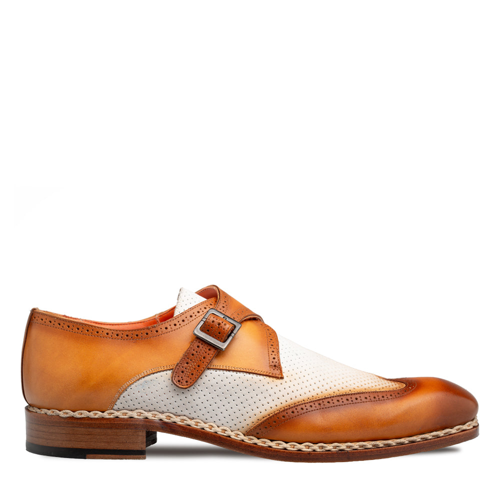 Mezlan Blanes: Luxury Leather Spectator Monk Strap