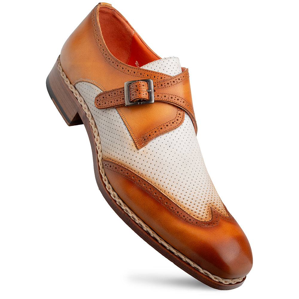 Mezlan Blanes: Luxury Leather Spectator Monk Strap - 8