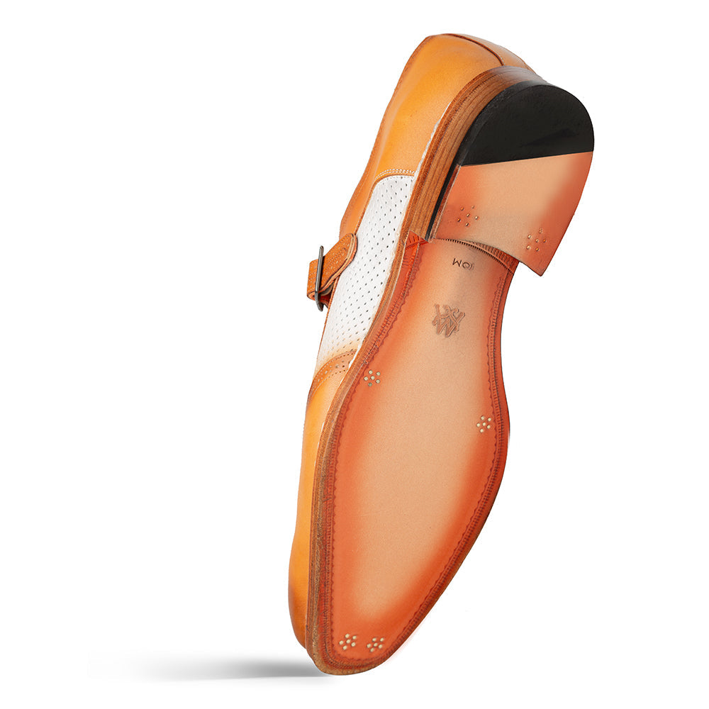 Mezlan Blanes: Luxury Leather Spectator Monk Strap - 8