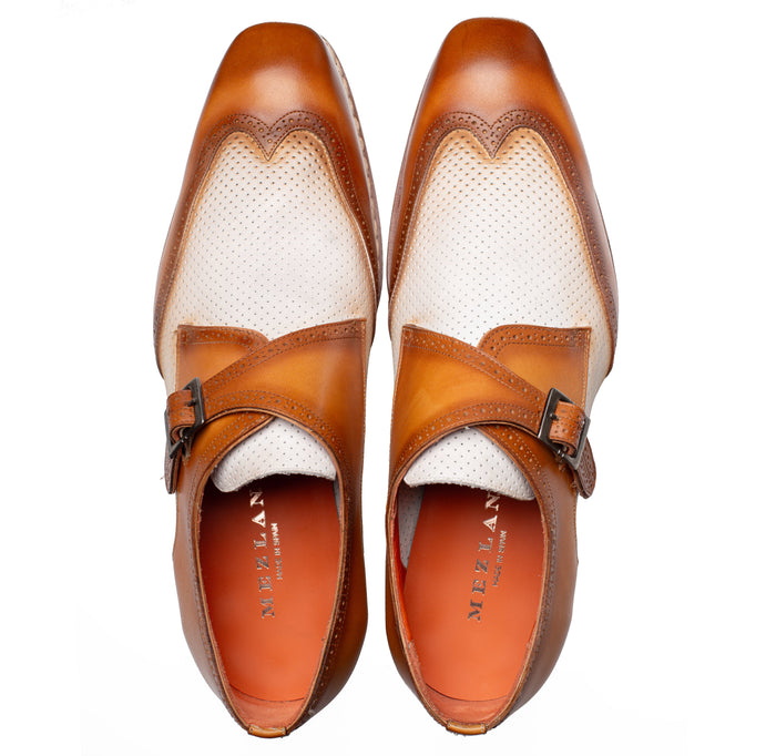 Mezlan Blanes: Luxury Leather Spectator Monk Strap
