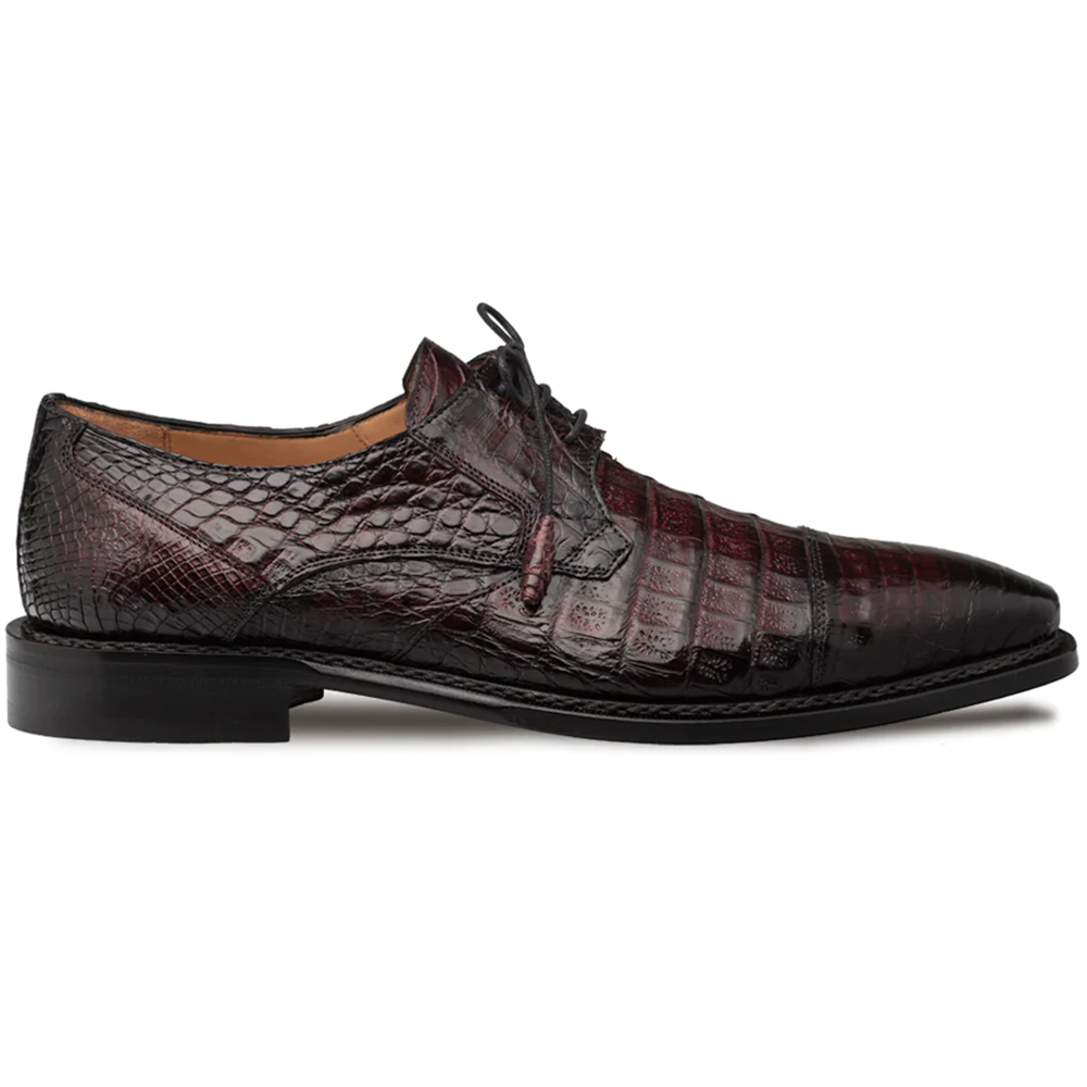 Mezlan Giovane Fuscus Crocodile Cap Toe Derby Burgundy (50032-F) - Medium