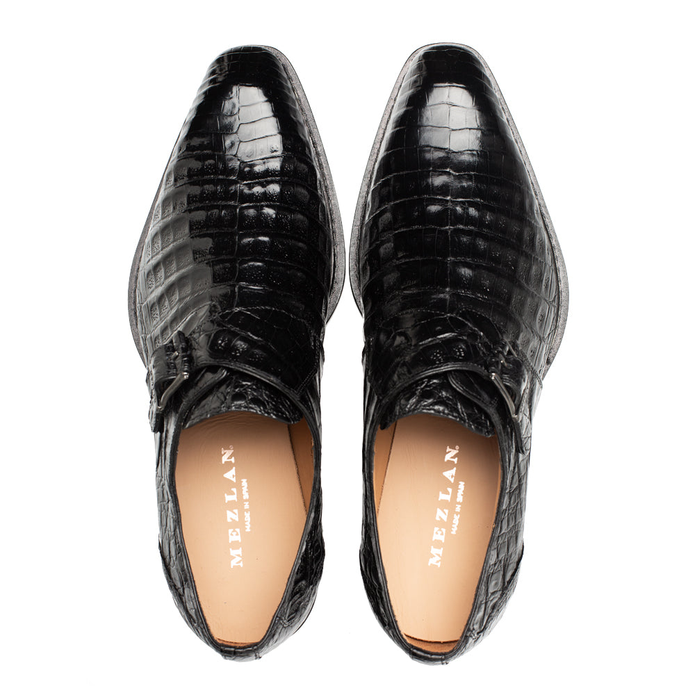 Mezlan Gigolo Crocodile Monk Strap - 10 1/2