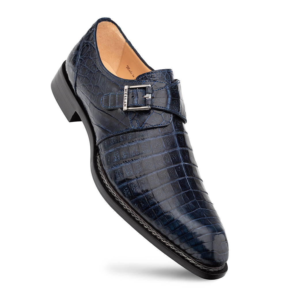Mezlan Gigolo Crocodile Monk Strap - 10 1/2