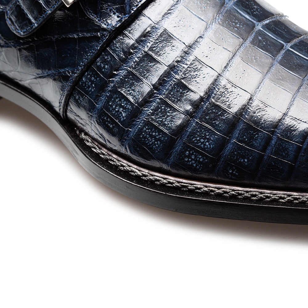 Mezlan Gigolo Crocodile Monk Strap - 10 1/2