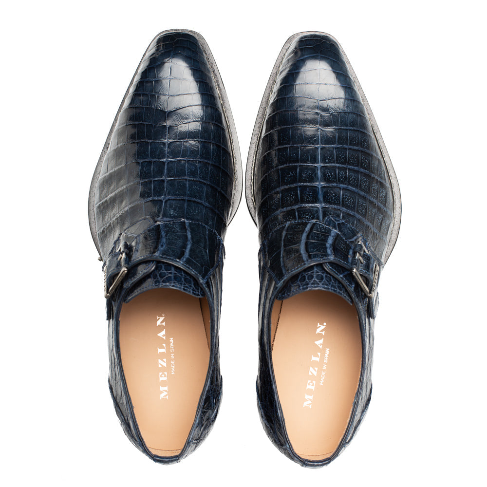 Mezlan Gigolo Crocodile Monk Strap - 10 1/2