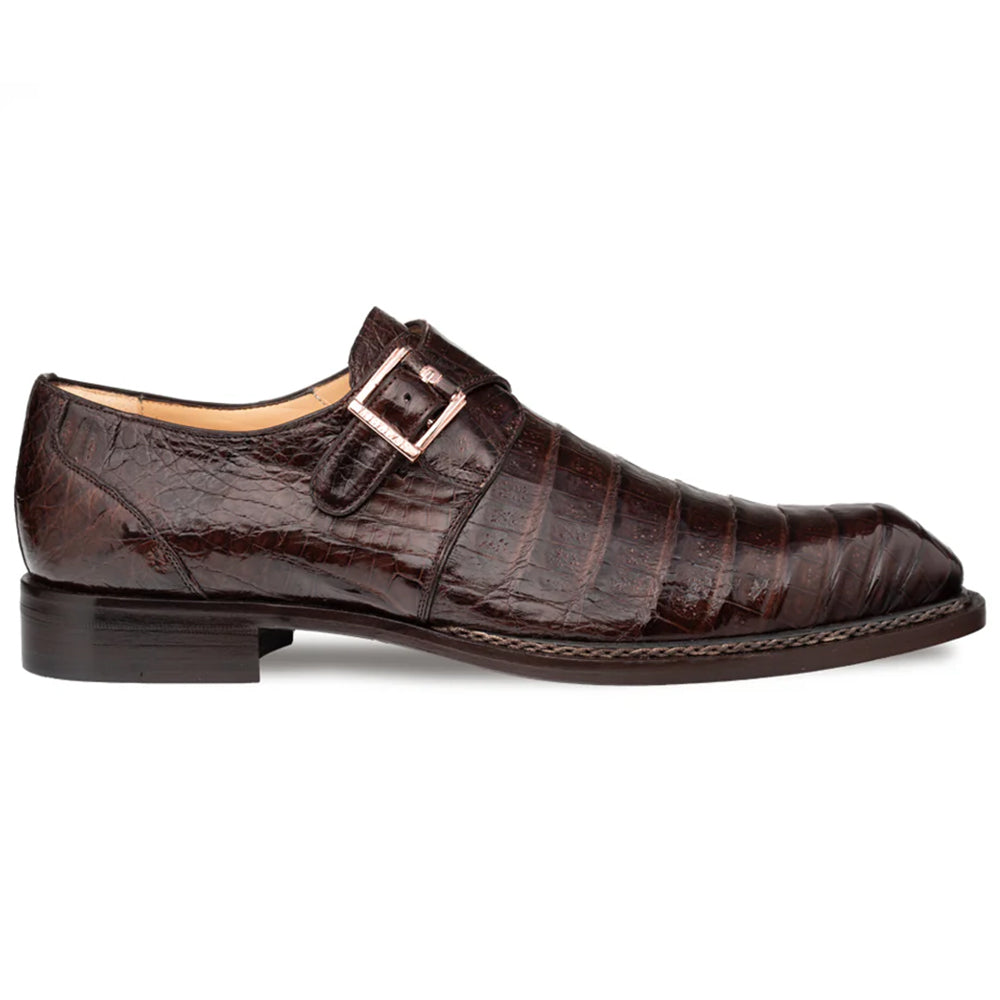 Mezlan Gigolo Crocodile Monk Strap Brown (50056-F) - Medium