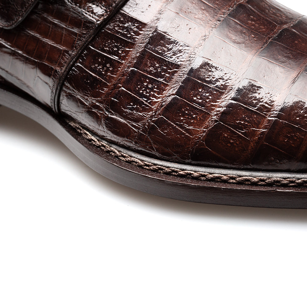 Mezlan Gigolo Crocodile Monk Strap - 10 1/2