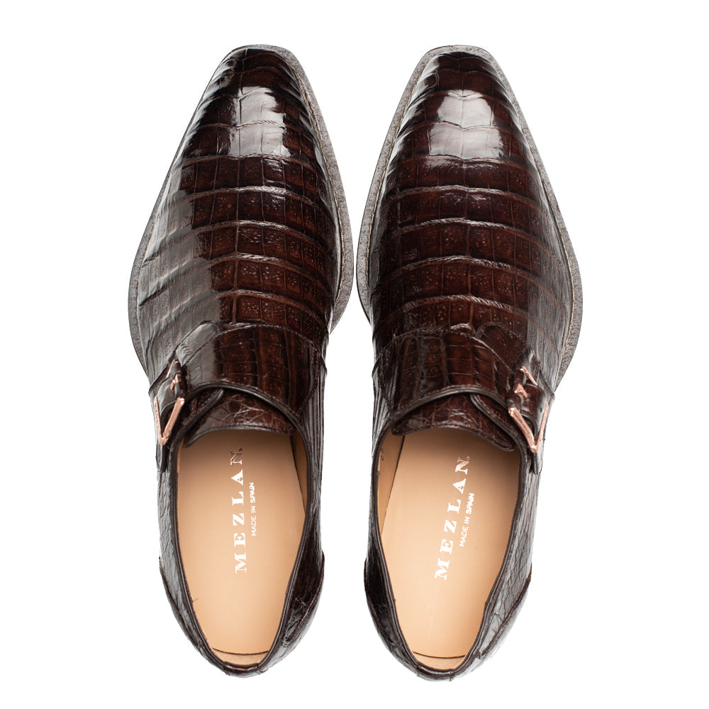 Mezlan Gigolo Crocodile Monk Strap - 10 1/2