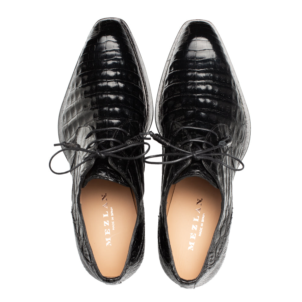 Mezlan Cratos Crocodile Derby - Luxury Leather Dress Shoe - 7.5