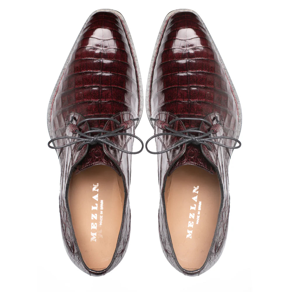 Mezlan Cratos Crocodile Derby Burgundy (50070-F) - Medium