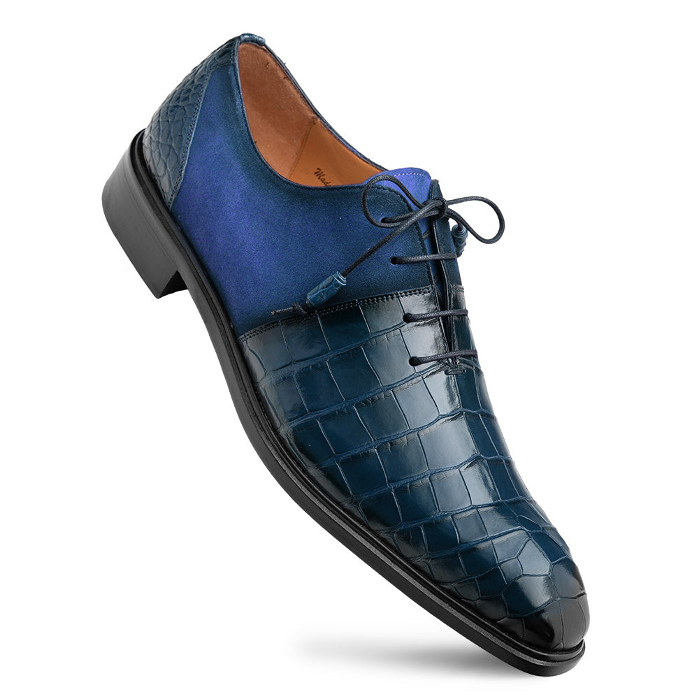 Mezlan Alligator Suede Oxford - Luxury Men's Dress Shoe - 9