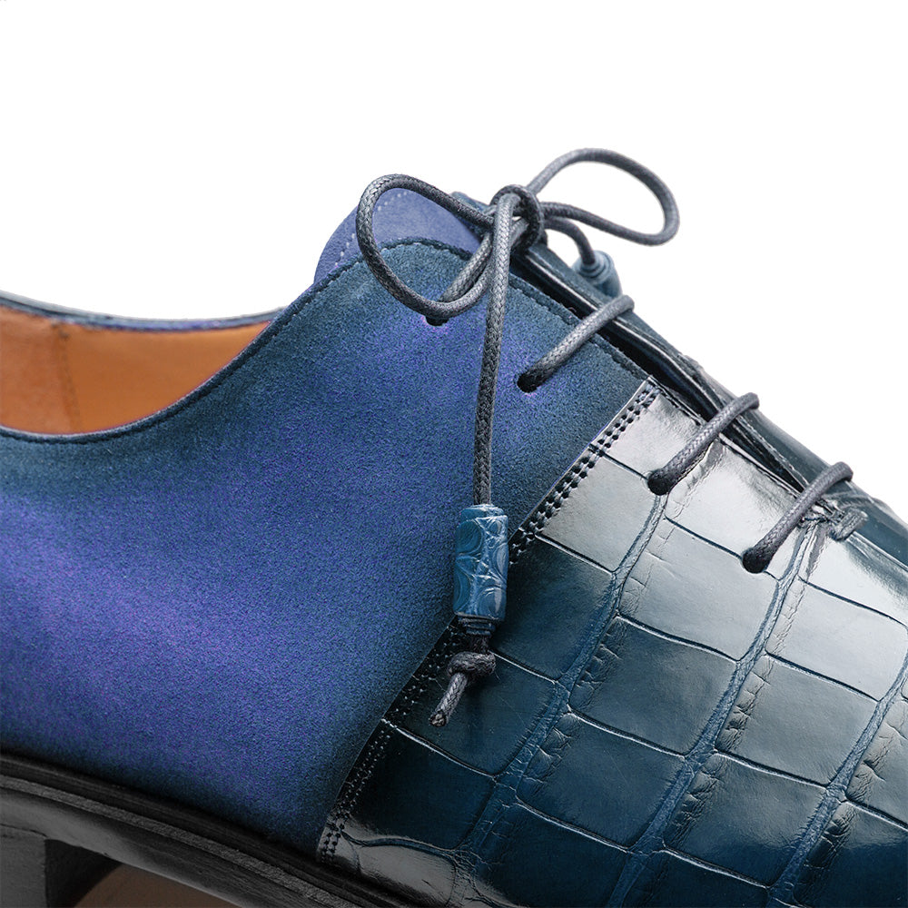 Mezlan Alligator Suede Oxford - Luxury Men's Dress Shoe - 9