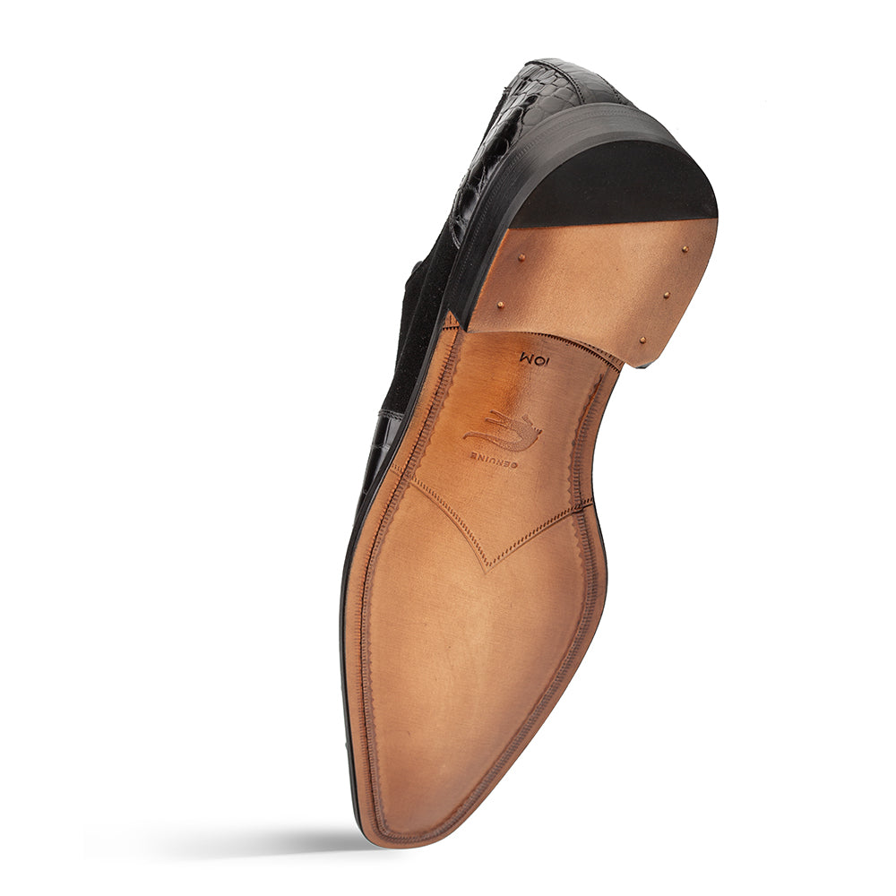 Mezlan Alligator Suede Oxford - Luxury Men's Dress Shoe - 9