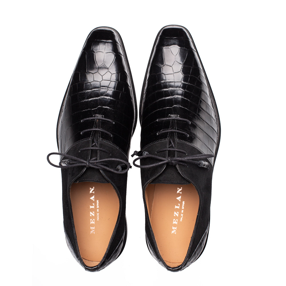 Mezlan Alligator Suede Oxford - Luxury Men's Dress Shoe - 9