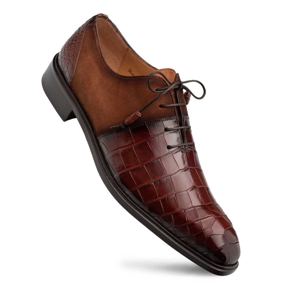 Mezlan Alligator Suede Oxford - Luxury Men's Dress Shoe - 9