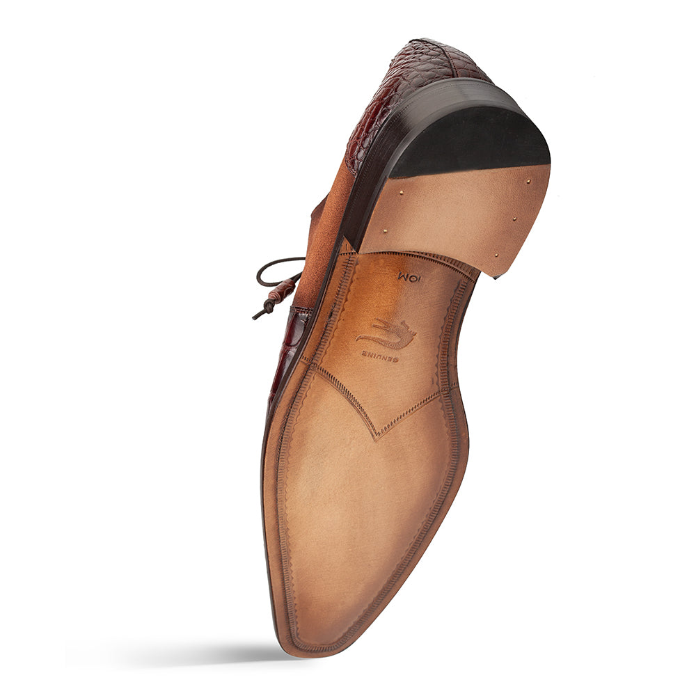 Mezlan Alligator Suede Oxford - Luxury Men's Dress Shoe - 9