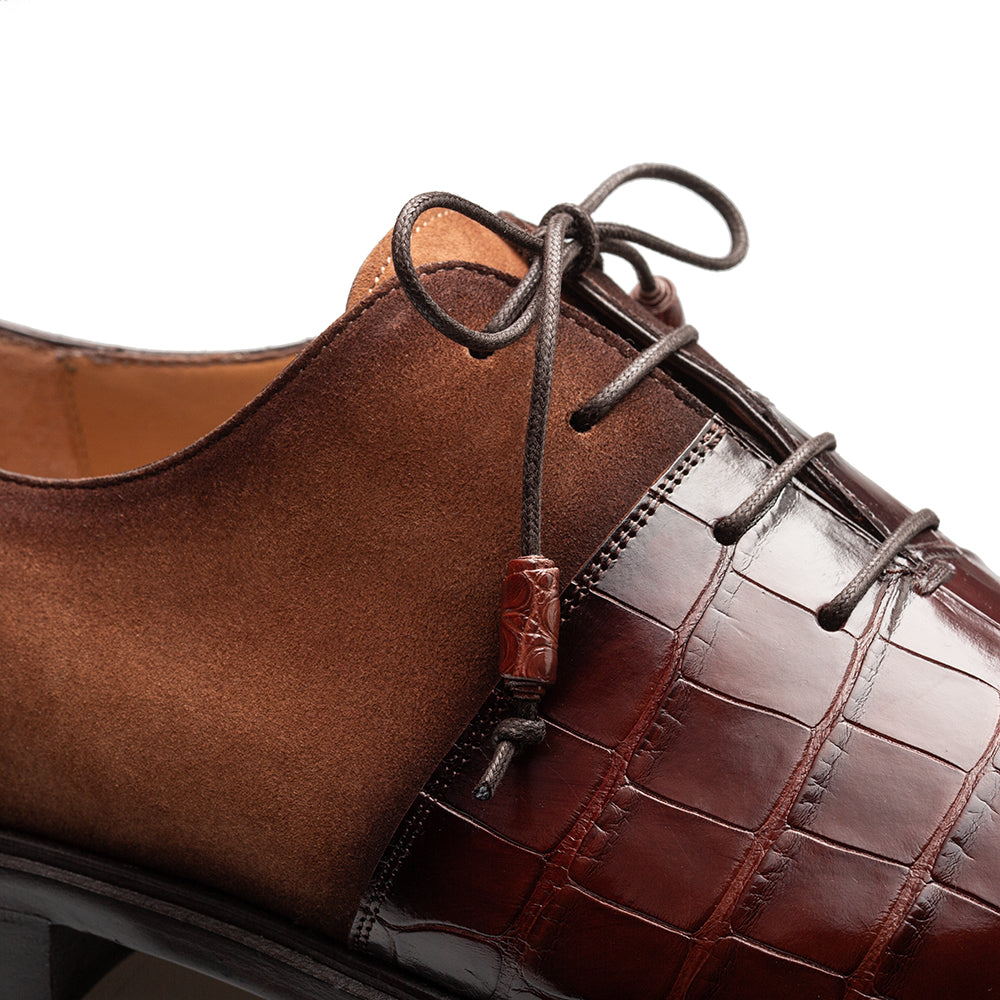 Mezlan Alligator Suede Oxford - Luxury Men's Dress Shoe - 9